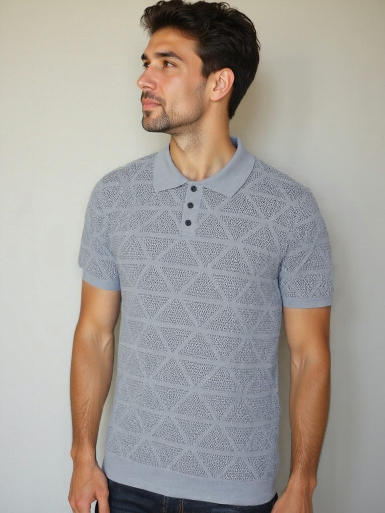 Veit | Strukturiertes Poloshirt mit geometrischem Muster