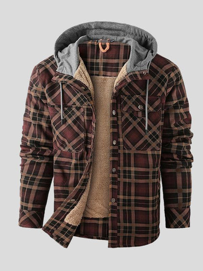 Valentin | Grüne Karo-Jacke mit Teddyfutter