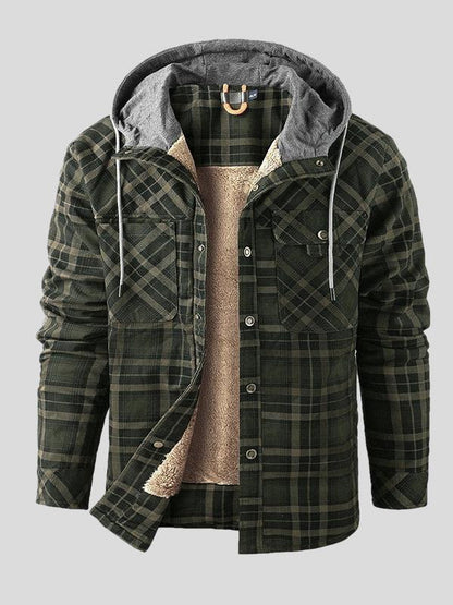 Valentin | Grüne Karo-Jacke mit Teddyfutter