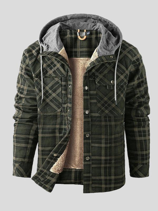 Valentin | Grüne Karo-Jacke mit Teddyfutter