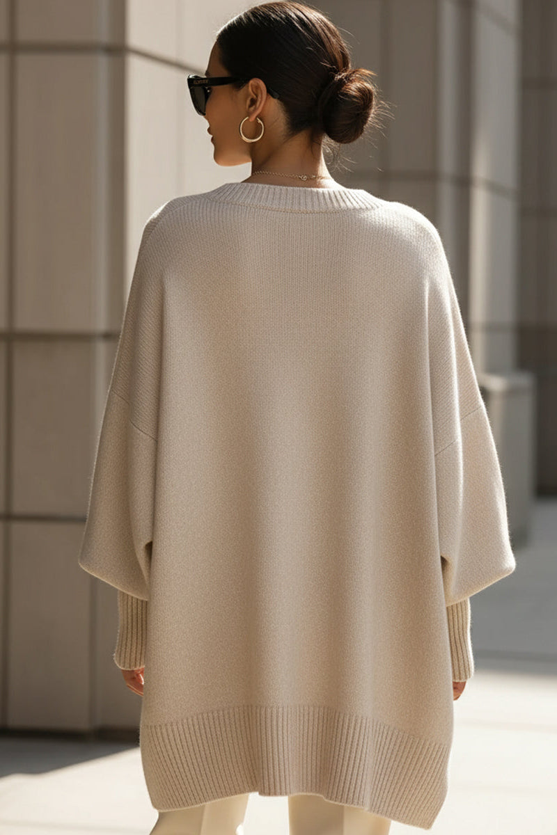 Rosie | Beiger Oversize-Strickpullover