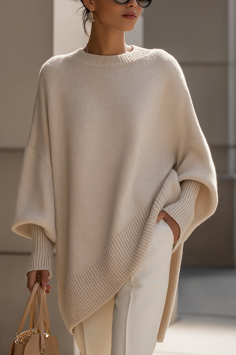 Rosie | Beiger Oversize-Strickpullover