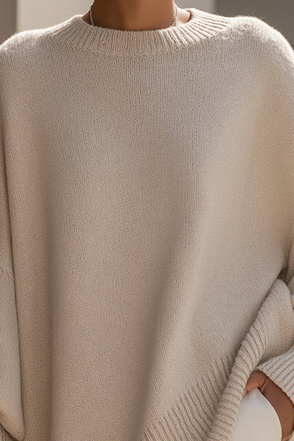 Rosie | Beiger Oversize-Strickpullover