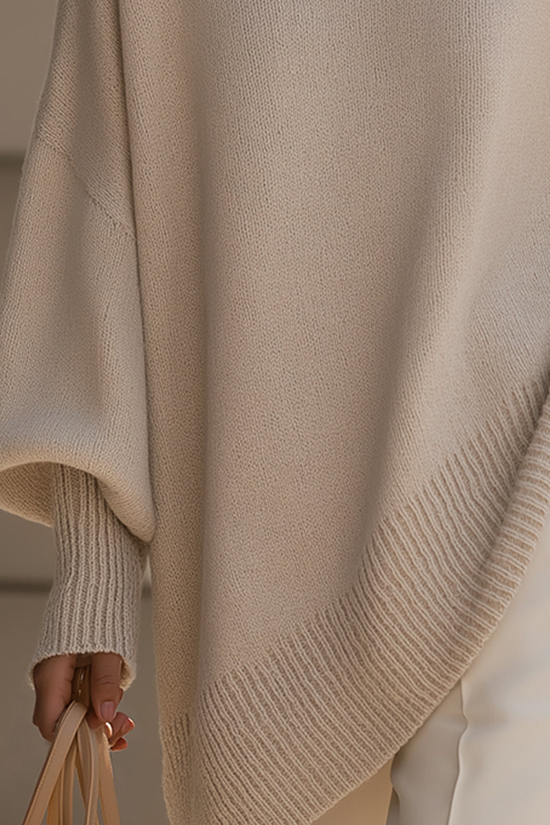 Rosie | Beiger Oversize-Strickpullover