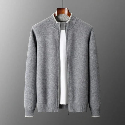Silke-Luise | Cardigan in Kaschmir-Optik mit Rippkragen