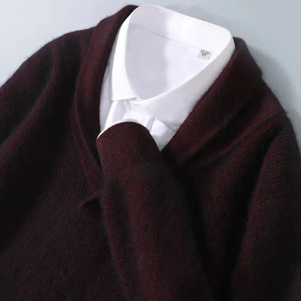 Selma-Marie | Pullover in Kaschmir-Optik mit Schalkragen