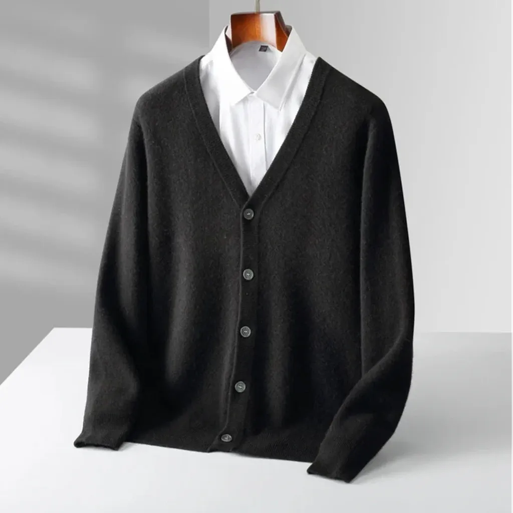 Erika-Luise | Cardigan in Kaschmir-Optik mit Knopfverschluss