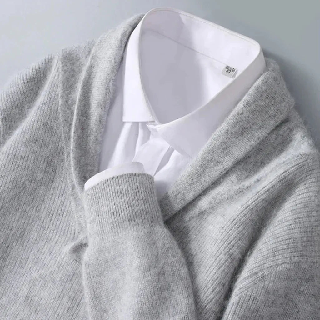 Selma-Marie | Pullover in Kaschmir-Optik mit Schalkragen