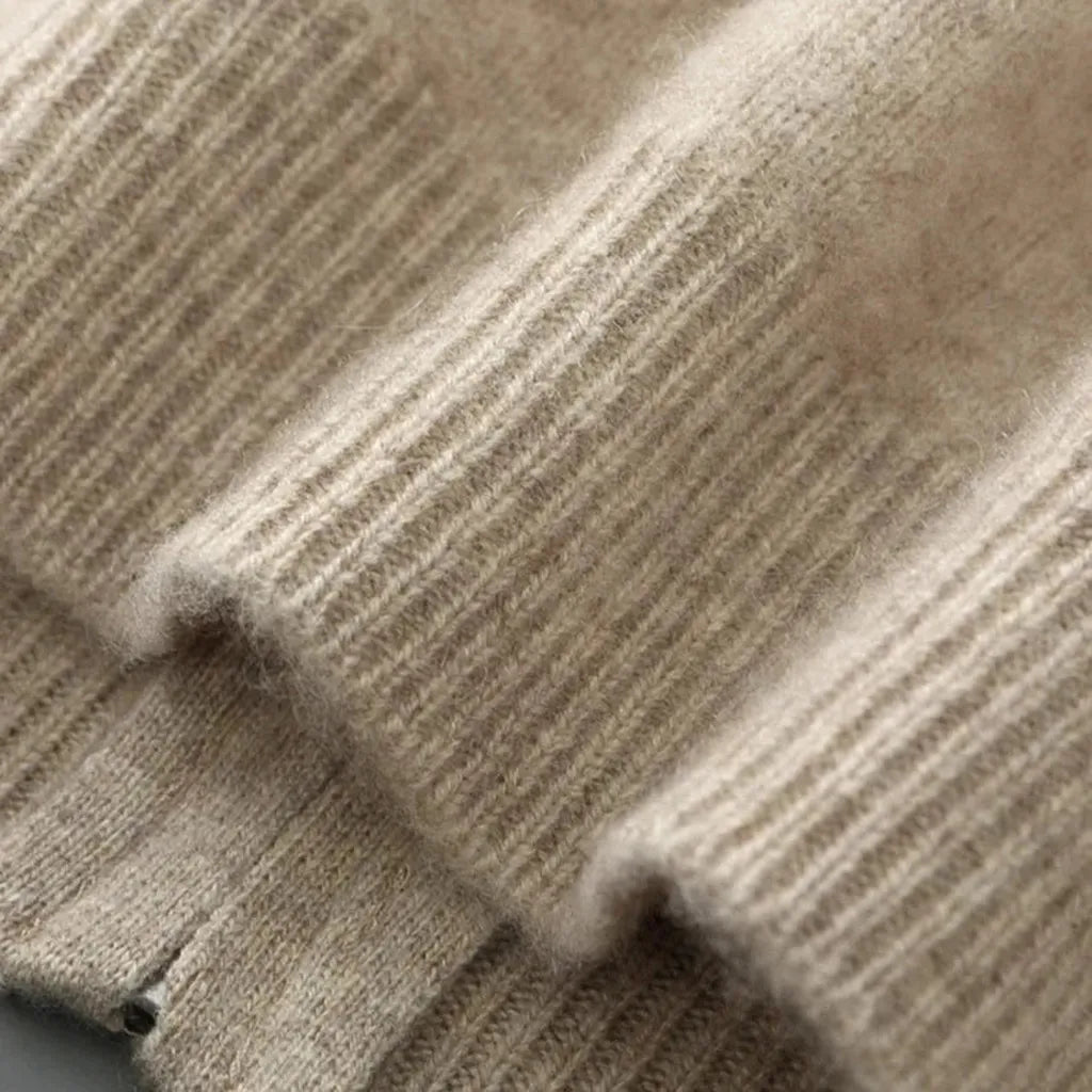 Tanja-Marie | Cardigan in Kaschmir-Optik mit Reißverschluss im schmalen Schnitt