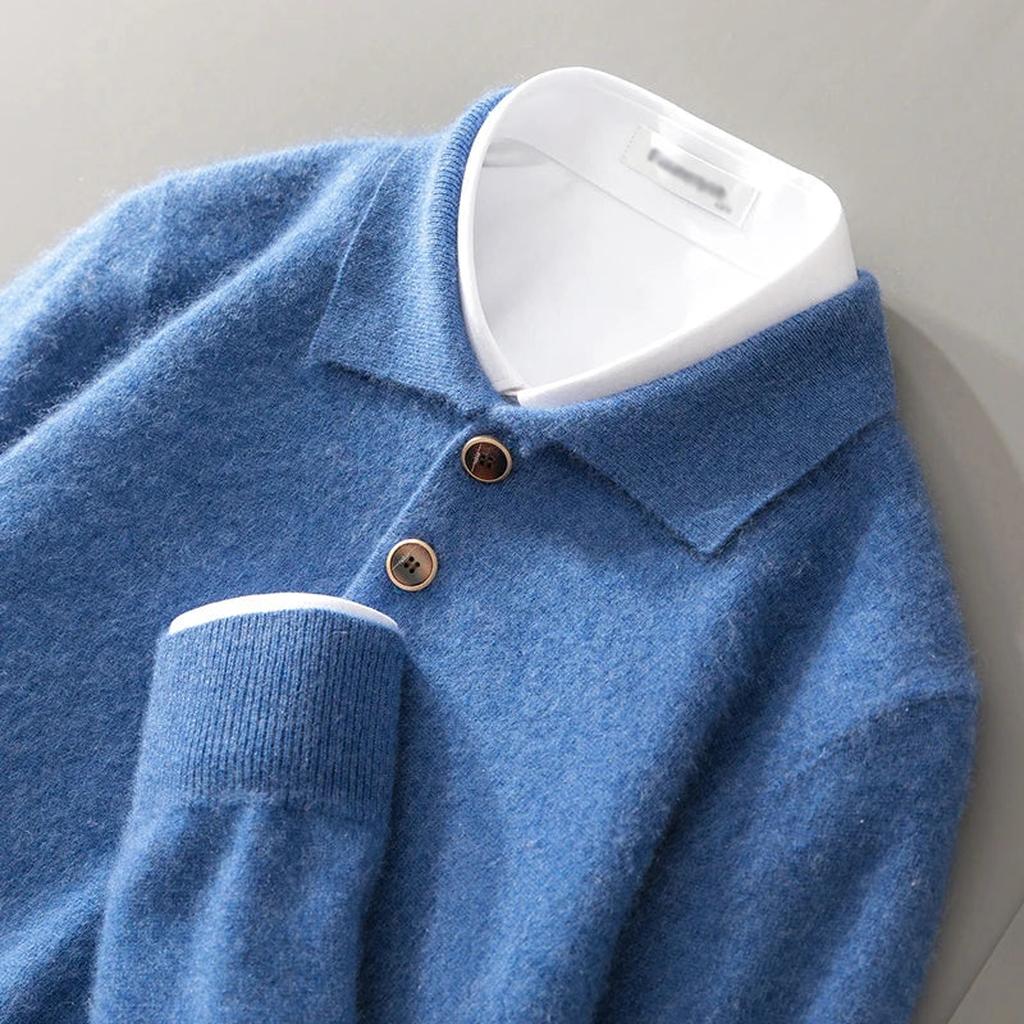 Birte-Marie | Poloshirt in Kaschmir-Optik ohne Kragen