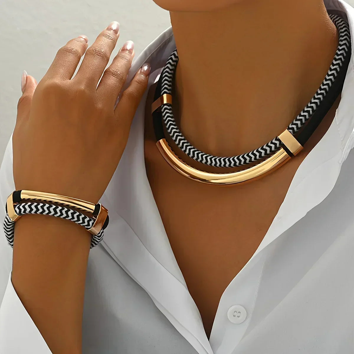 Mirjam | Schmuckset mit geflochtenem Band