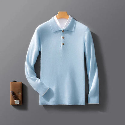 Birte-Marie | Poloshirt in Kaschmir-Optik ohne Kragen