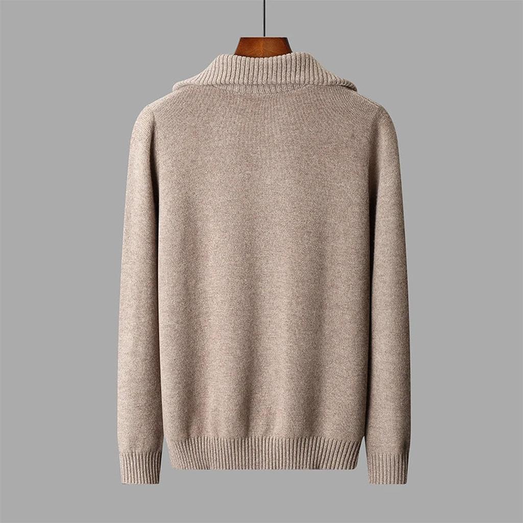 Mia-Luise | Pullover in Merino-Optik mit halbem Reißverschluss