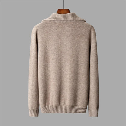 Mia-Luise | Pullover in Merino-Optik mit halbem Reißverschluss
