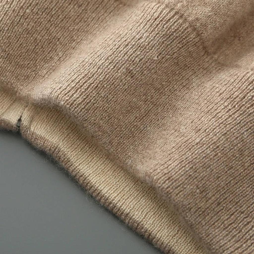 Doris-Marie | Cardigan in Kaschmir-Optik mit Rippkragen und Reißverschluss