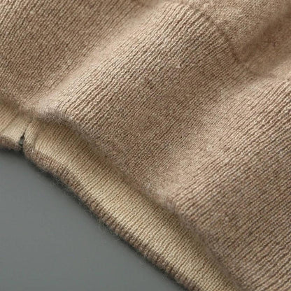 Doris-Marie | Cardigan in Kaschmir-Optik mit Rippkragen und Reißverschluss