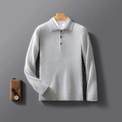 Birte-Marie | Poloshirt in Kaschmir-Optik ohne Kragen