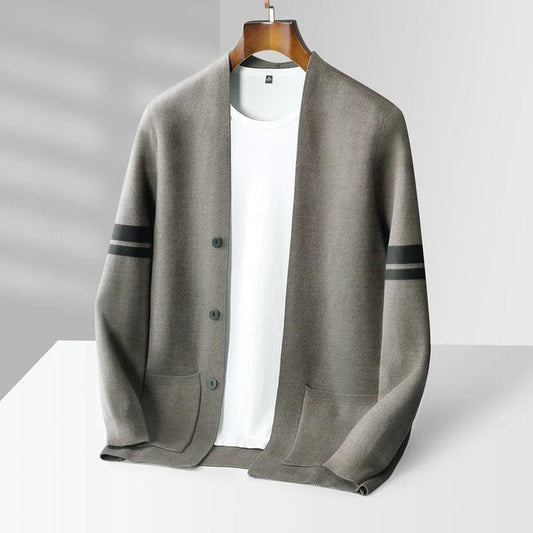 Lore-Luise | Cardigan in Kaschmir-Optik mit gestreiften Ärmeln