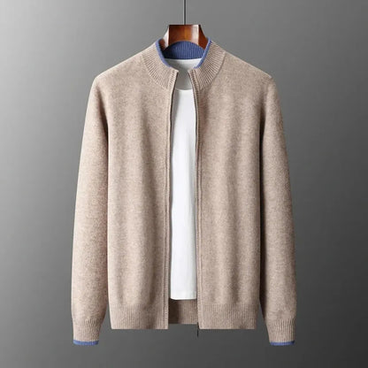 Silke-Luise | Cardigan in Kaschmir-Optik mit Rippkragen