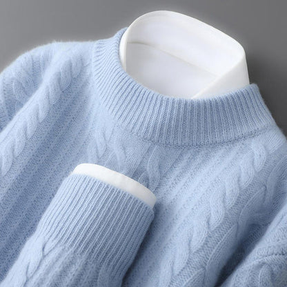 Antje-Luise | Pullover in Kaschmir-Optik mit Zopfmuster