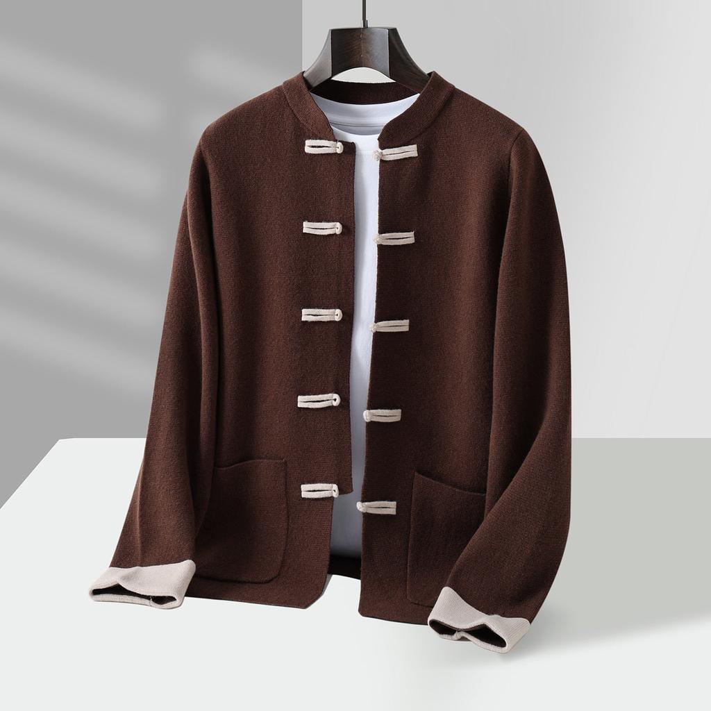 Gesa-Luise | Cardigan in Kaschmir-Optik mit Stehkragen