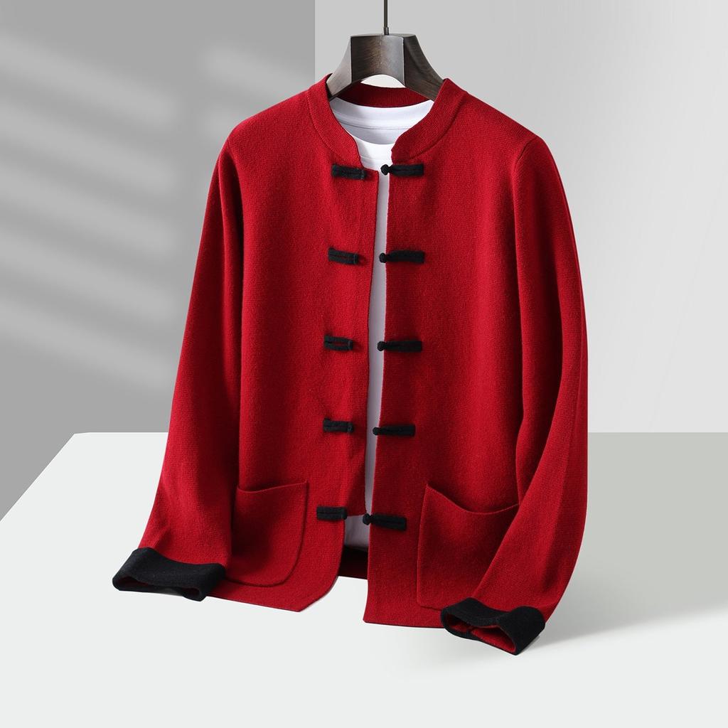 Gesa-Luise | Cardigan in Kaschmir-Optik mit Stehkragen