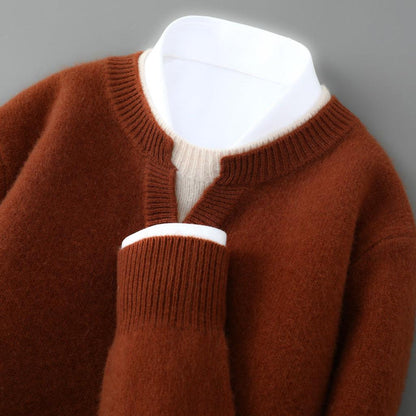Nele-Marie | Pullover in Kaschmir-Optik mit Rundhalsausschnitt