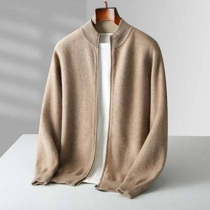 Doris-Marie | Cardigan in Kaschmir-Optik mit Rippkragen und Reißverschluss