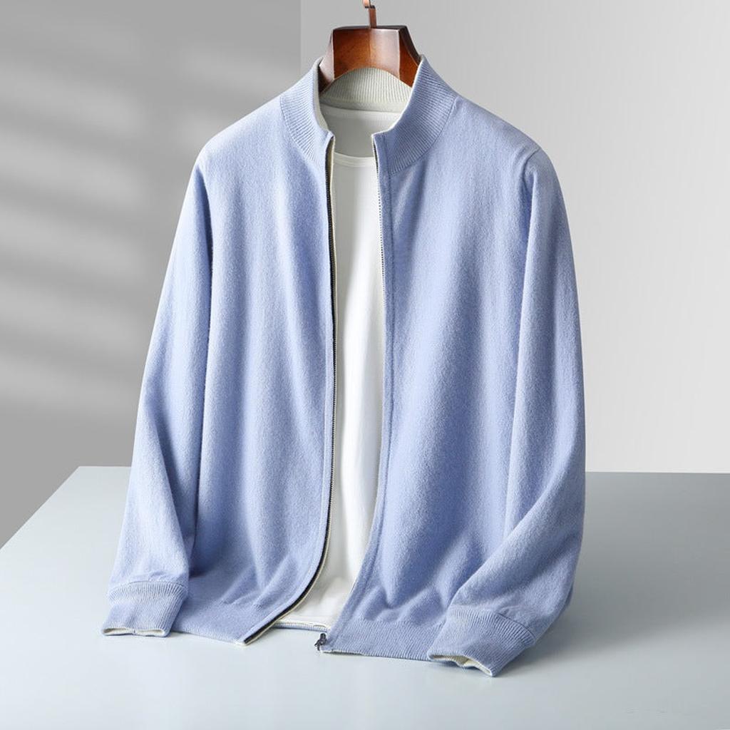 Doris-Marie | Cardigan in Kaschmir-Optik mit Rippkragen und Reißverschluss