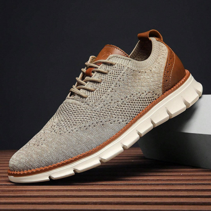 Hendrik | Beige Strick-Freizeitschuhe