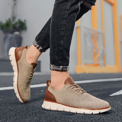 Hendrik | Beige Strick-Freizeitschuhe
