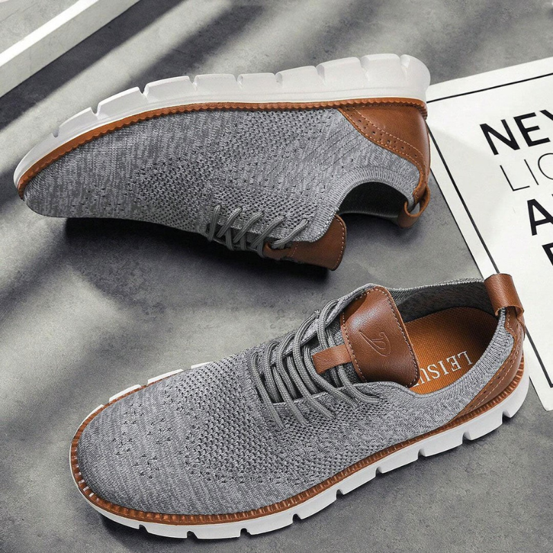 Hendrik | Beige Strick-Freizeitschuhe