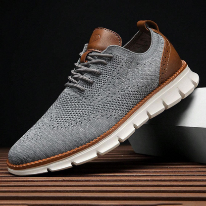 Hendrik | Beige Strick-Freizeitschuhe
