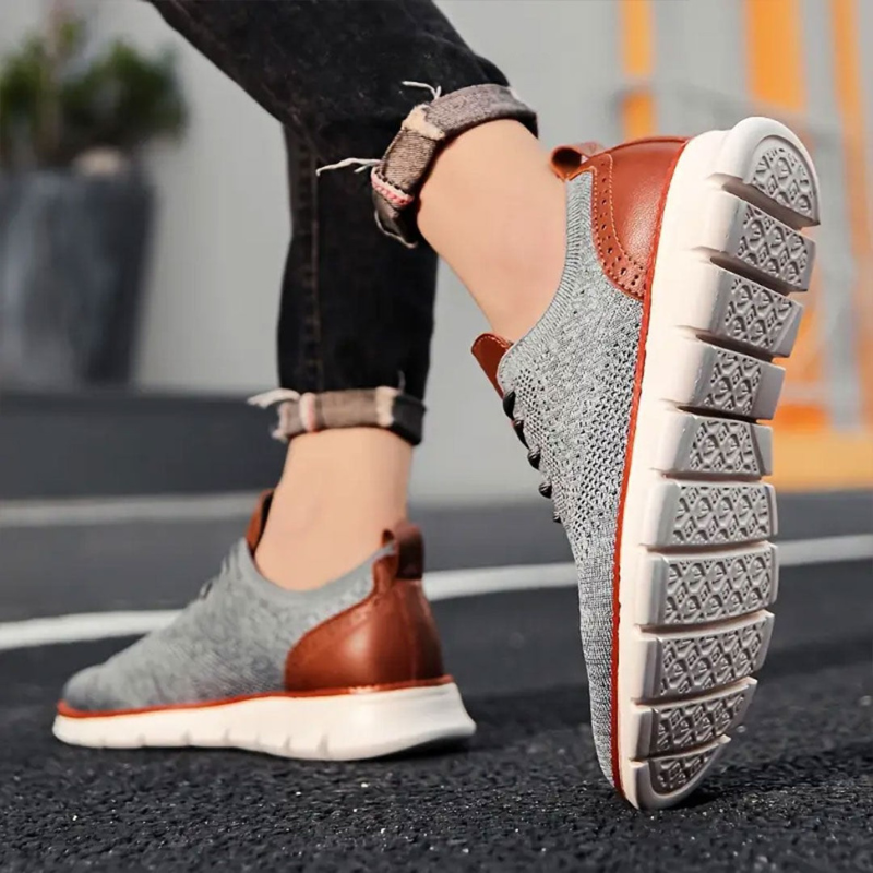 Hendrik | Beige Strick-Freizeitschuhe