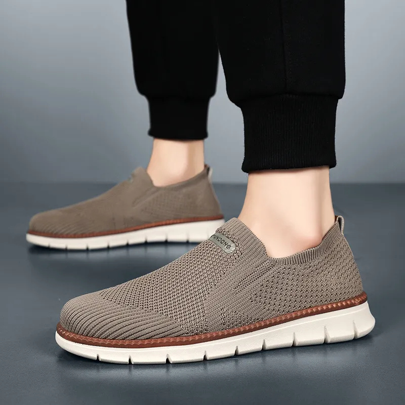 Robert | Schwarze Strick-Slip-on-Sneaker