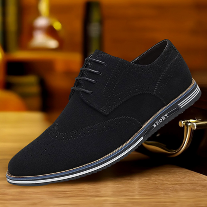 Eduard | Schwarze Derby-Schuhe in Veloursoptik