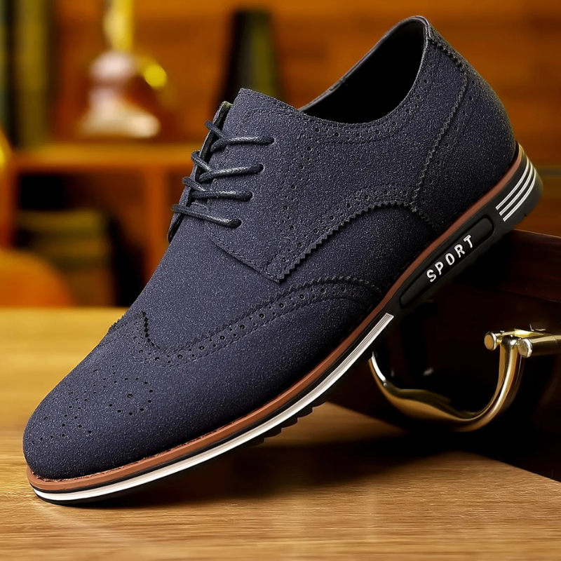Eduard | Schwarze Derby-Schuhe in Veloursoptik