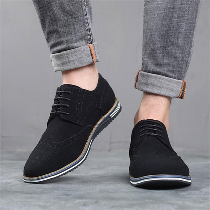 Eduard | Schwarze Derby-Schuhe in Veloursoptik
