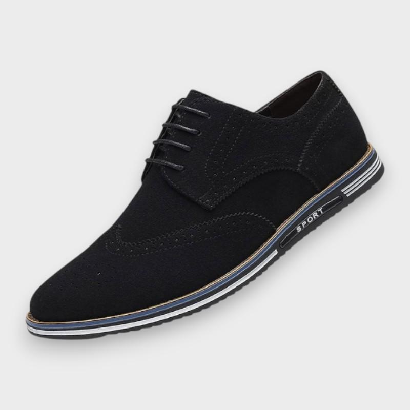 Eduard | Schwarze Derby-Schuhe in Veloursoptik