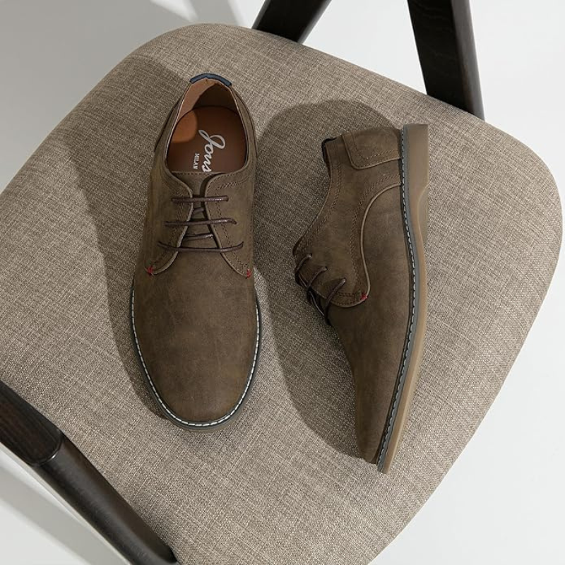 Robert | Braune Derby-Schuhe in Veloursoptik