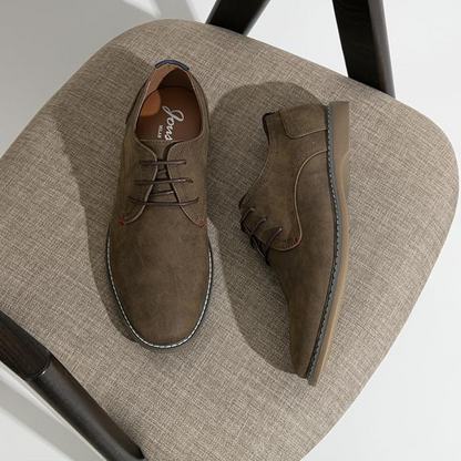 Robert | Braune Derby-Schuhe in Veloursoptik