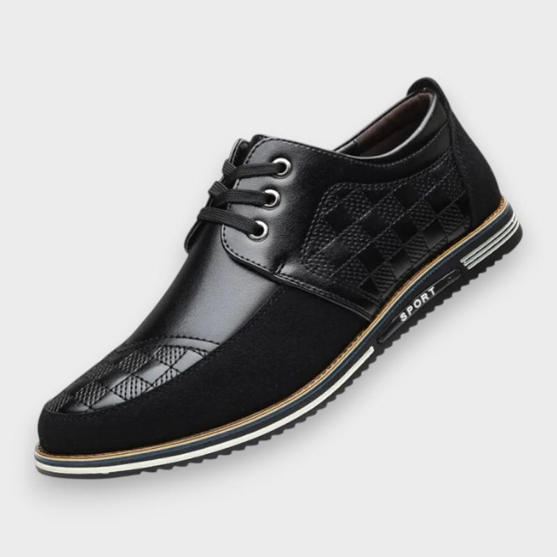 Gerd | Schwarze strukturierte Schnürschuhe