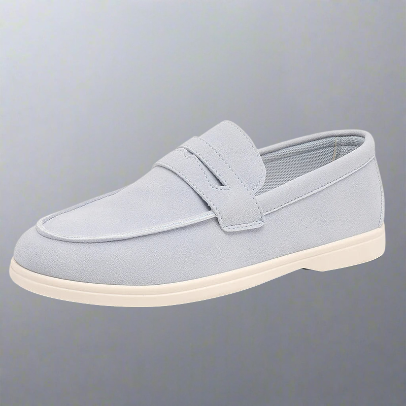 Simon | Sandfarbene Loafer in Veloursoptik