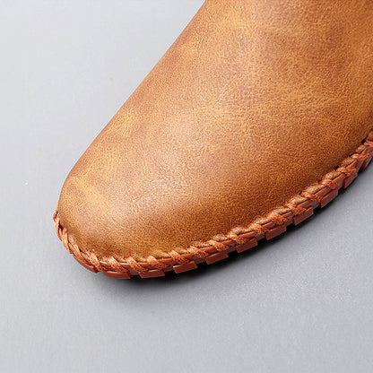 Hans-Dieter | Braune Slipper in Lederoptik