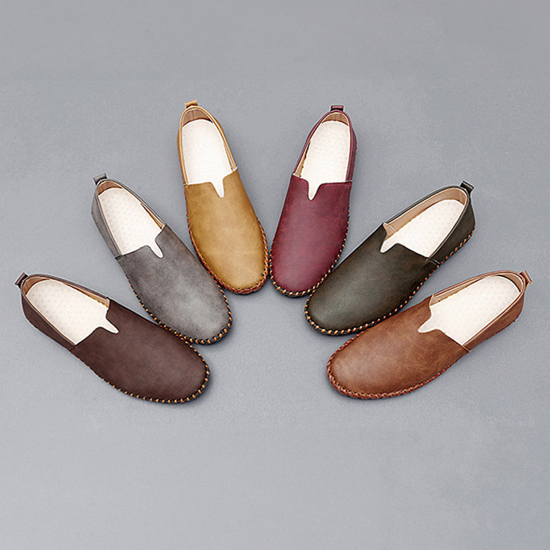 Hans-Dieter | Braune Slipper in Lederoptik