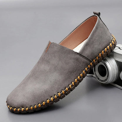 Hans-Dieter | Braune Slipper in Lederoptik