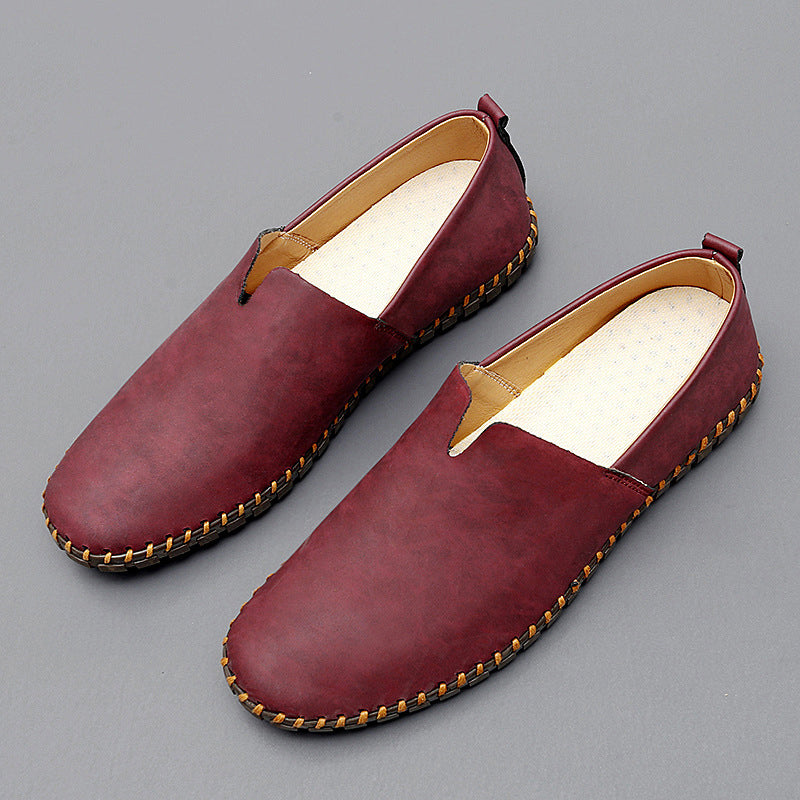 Hans-Dieter | Braune Slipper in Lederoptik