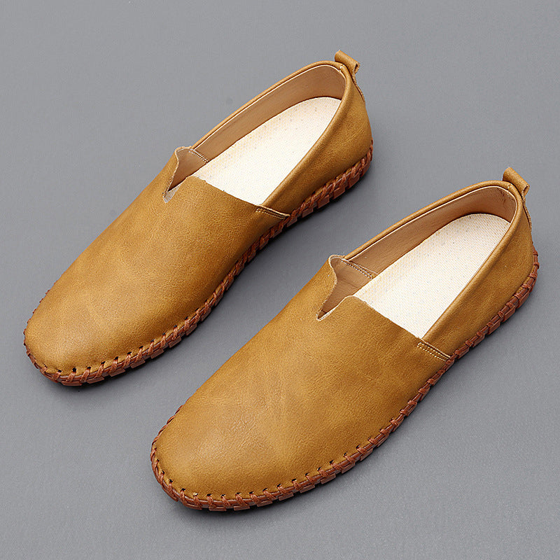 Hans-Dieter | Braune Slipper in Lederoptik