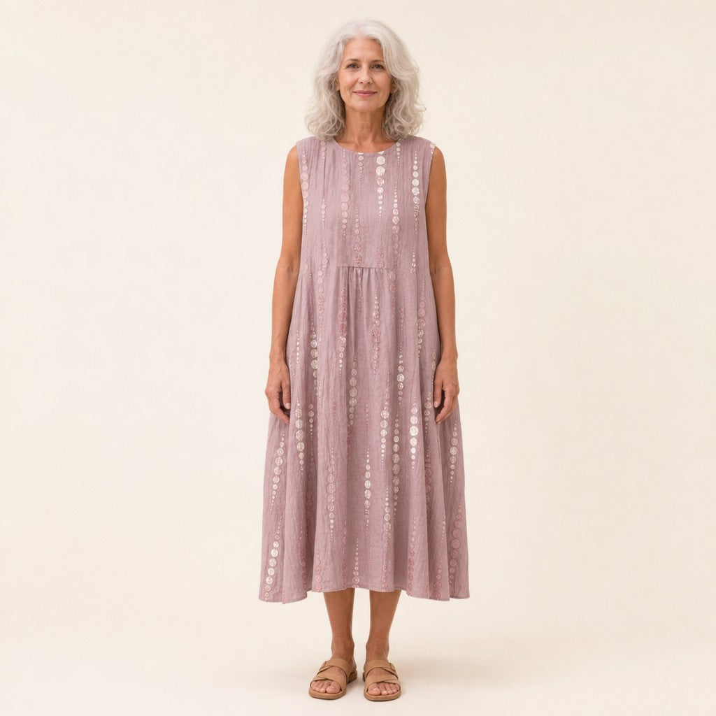 Brunhild | Ärmelloses Sommerkleid in Altrosa