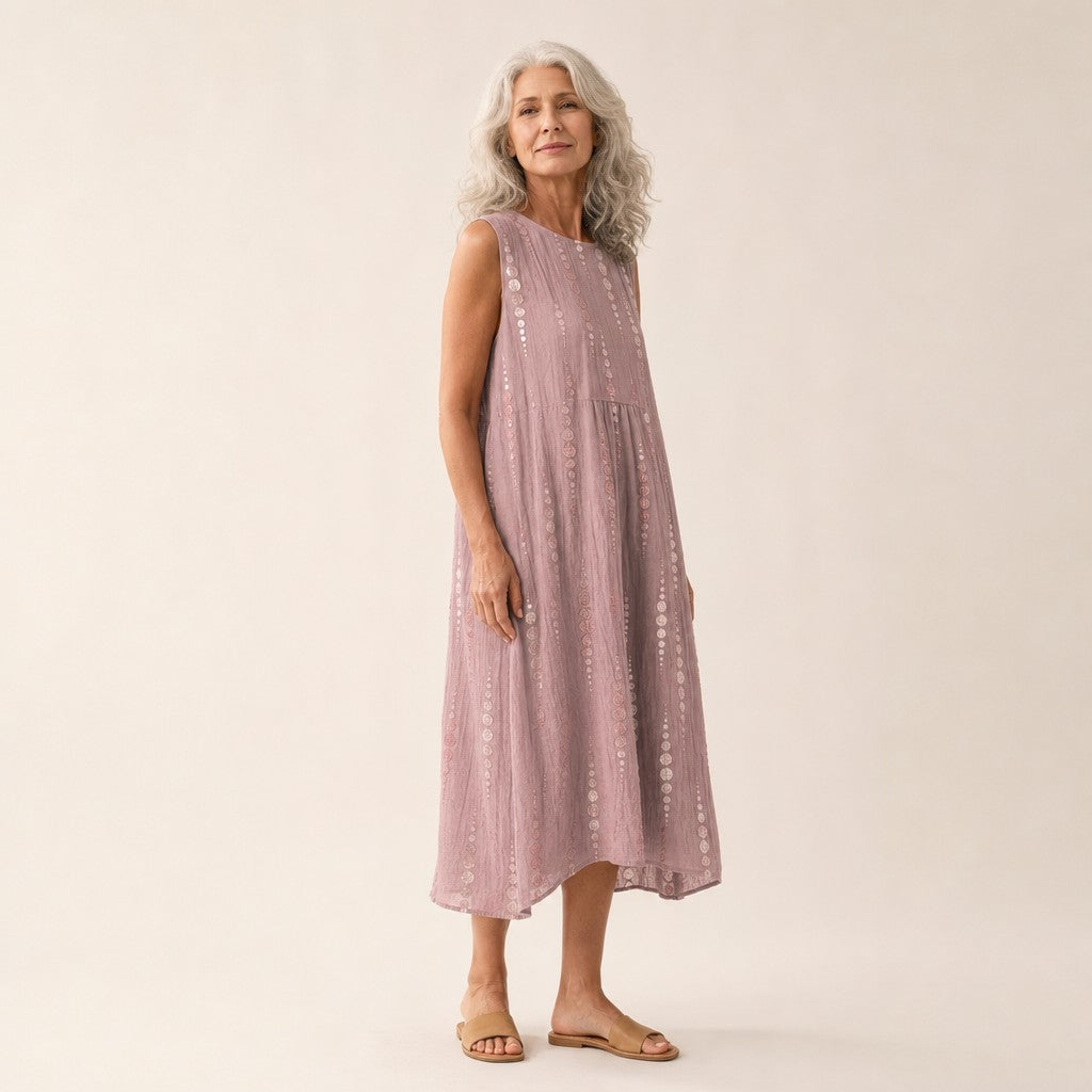 Brunhild | Ärmelloses Sommerkleid in Altrosa